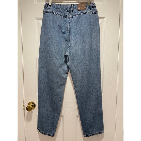 Vintage Lee Acid Wash Jeans Womens High Rise Mom Elastic Waist Size 12 Blue - Picture 6 of 10
